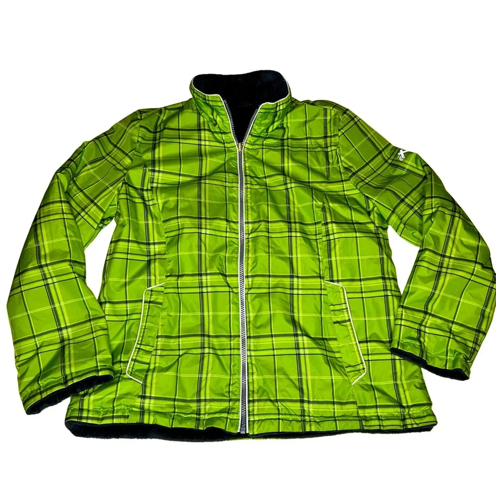 ZeroXposur Girl’s Jacket Soft Shell Fleece Lined Reversible Size Large Green